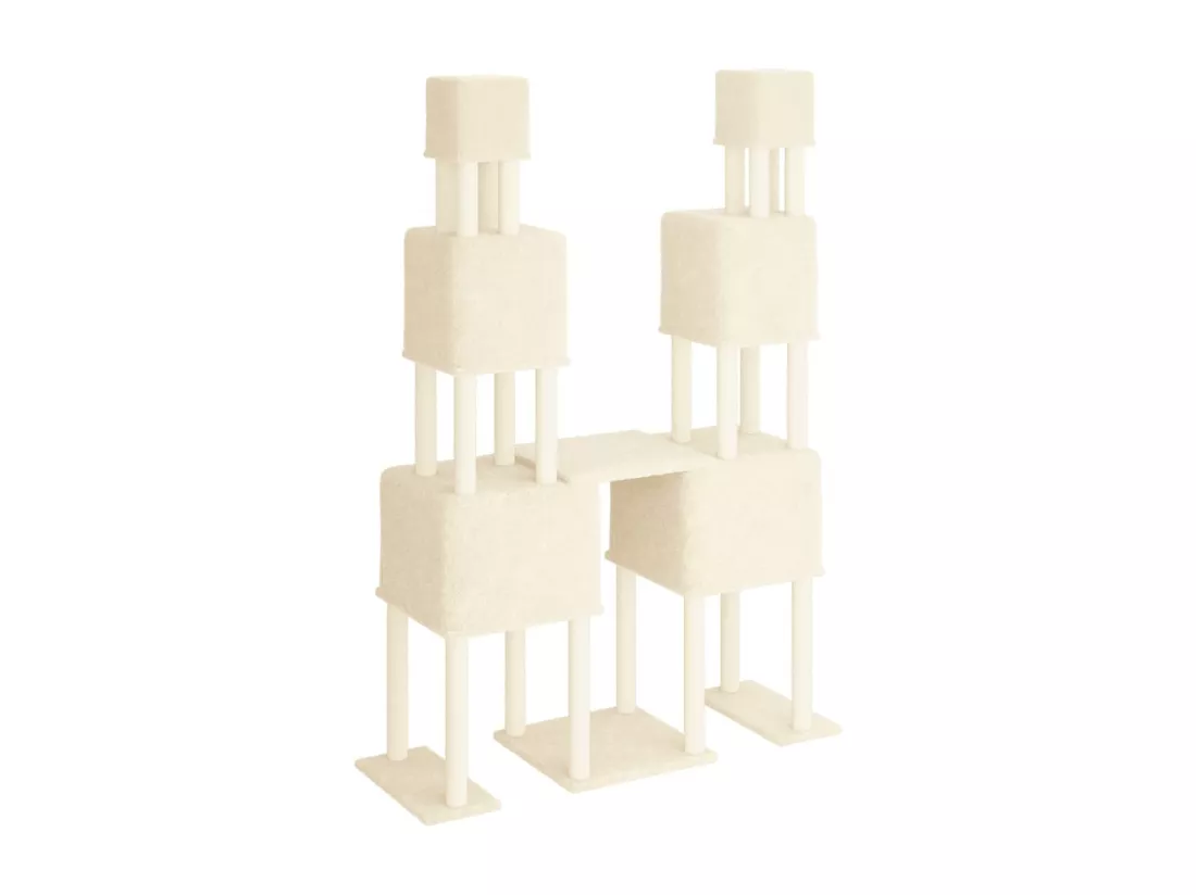 Arbre à chat avec griffoirs en sisal Crème 199 cm