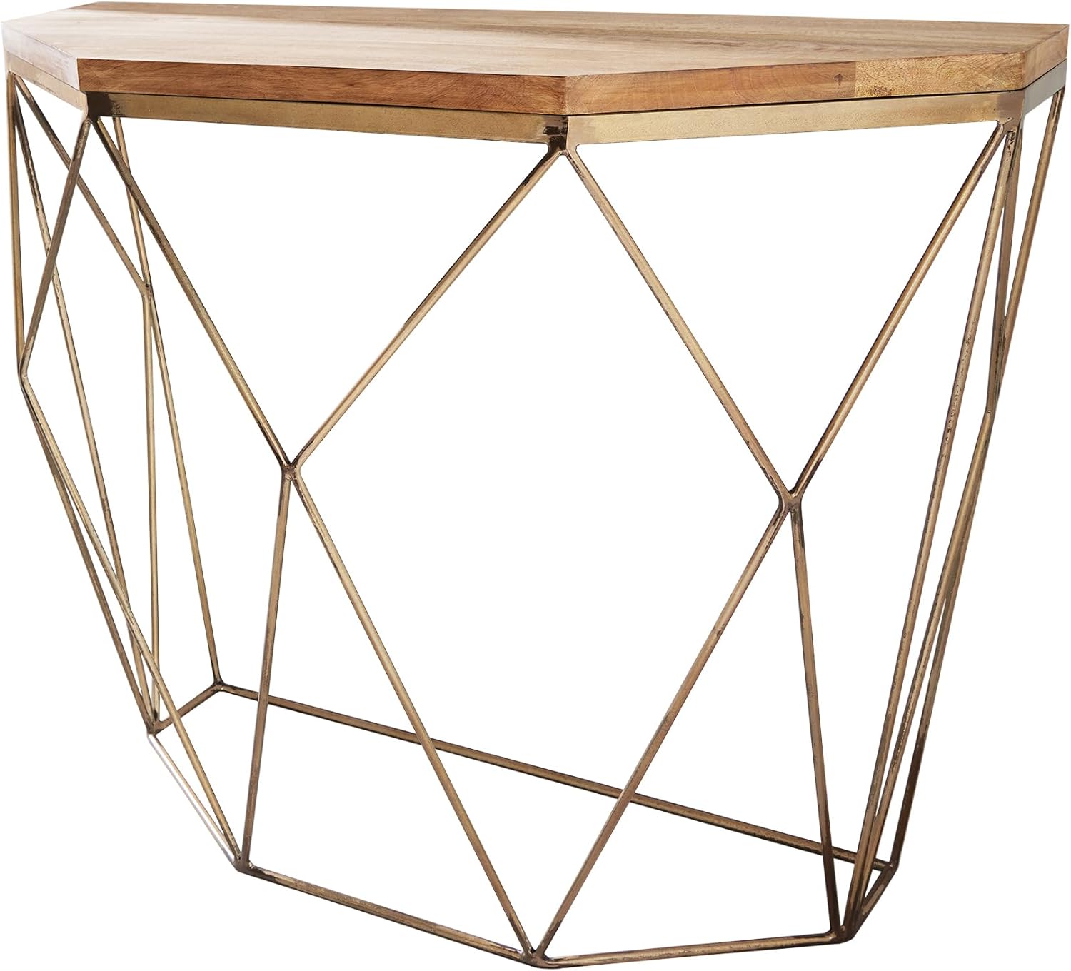 riess-ambiente.de Filigrane Konsole Diamond 90cm Mango Messing Massivholz Metall