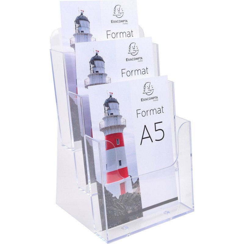 Présentoir distributeur de table 3 cases A5 Exacompta