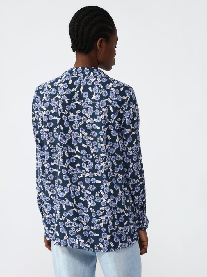 Camisa fluida de padeiro - Azul Marinho