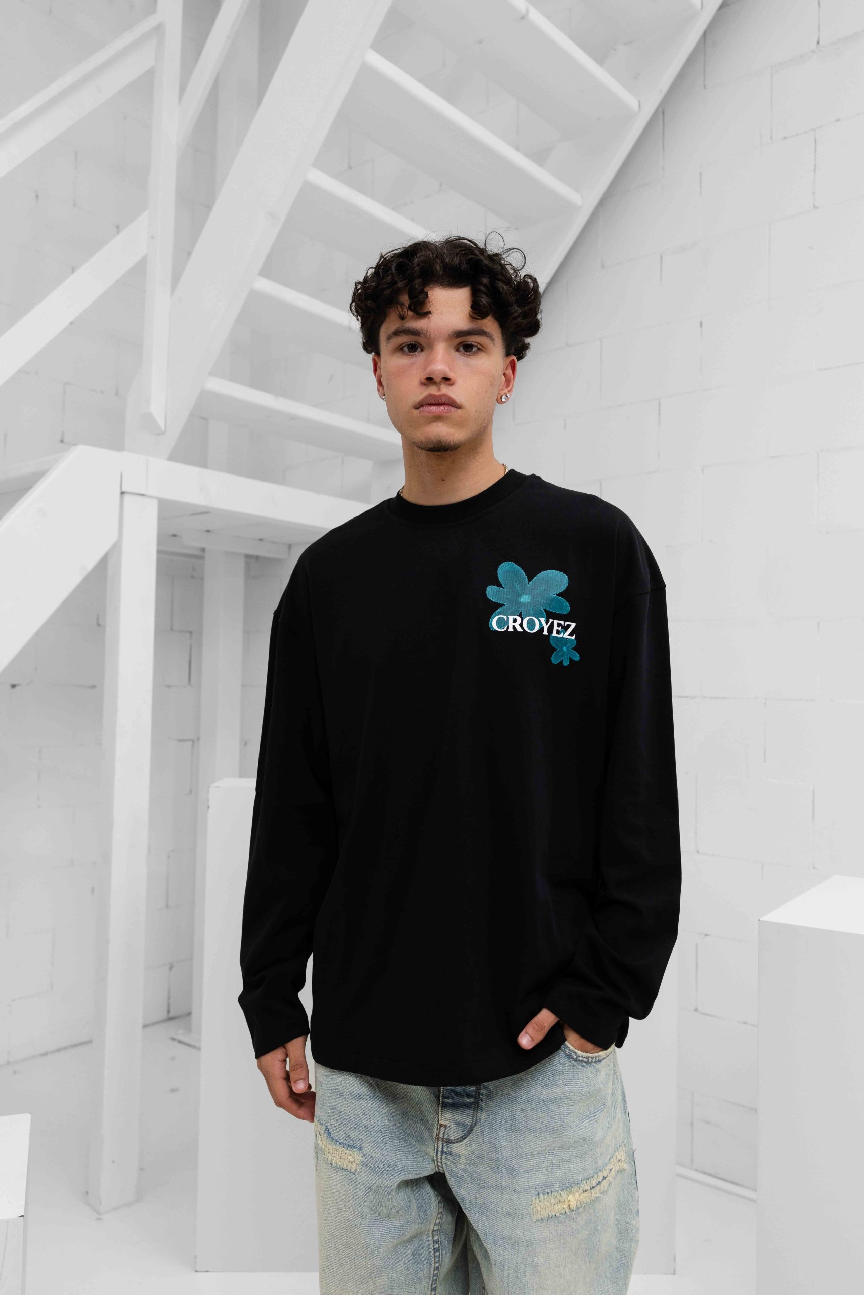 Croyez Botanique Longsleeve Heren Zwart/Blauw