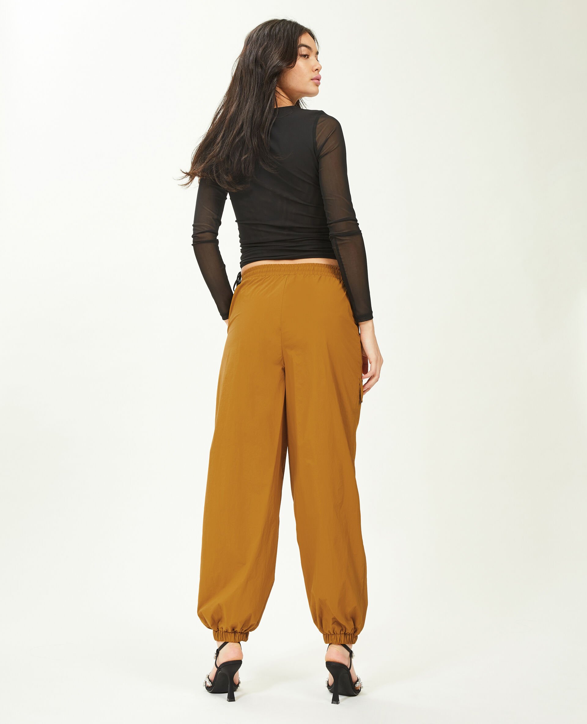 Pantalon parachute bas resserrés - Camel
