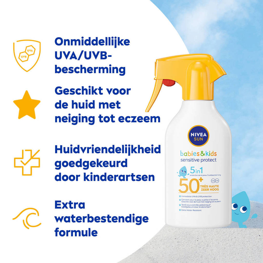 Fijne zonnebrandKids Protect & Sensitive zonnebrand spray - SPF50+ - 270 ml