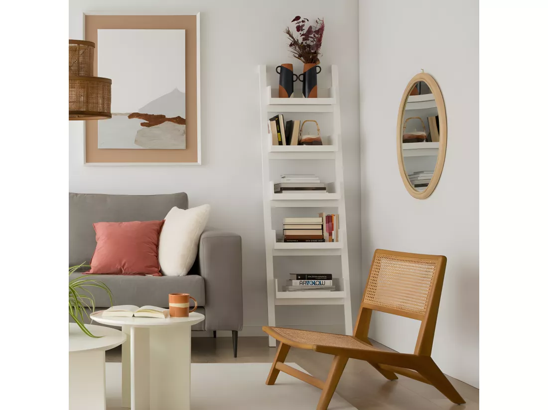 étagère en bois massif blanc 53x185