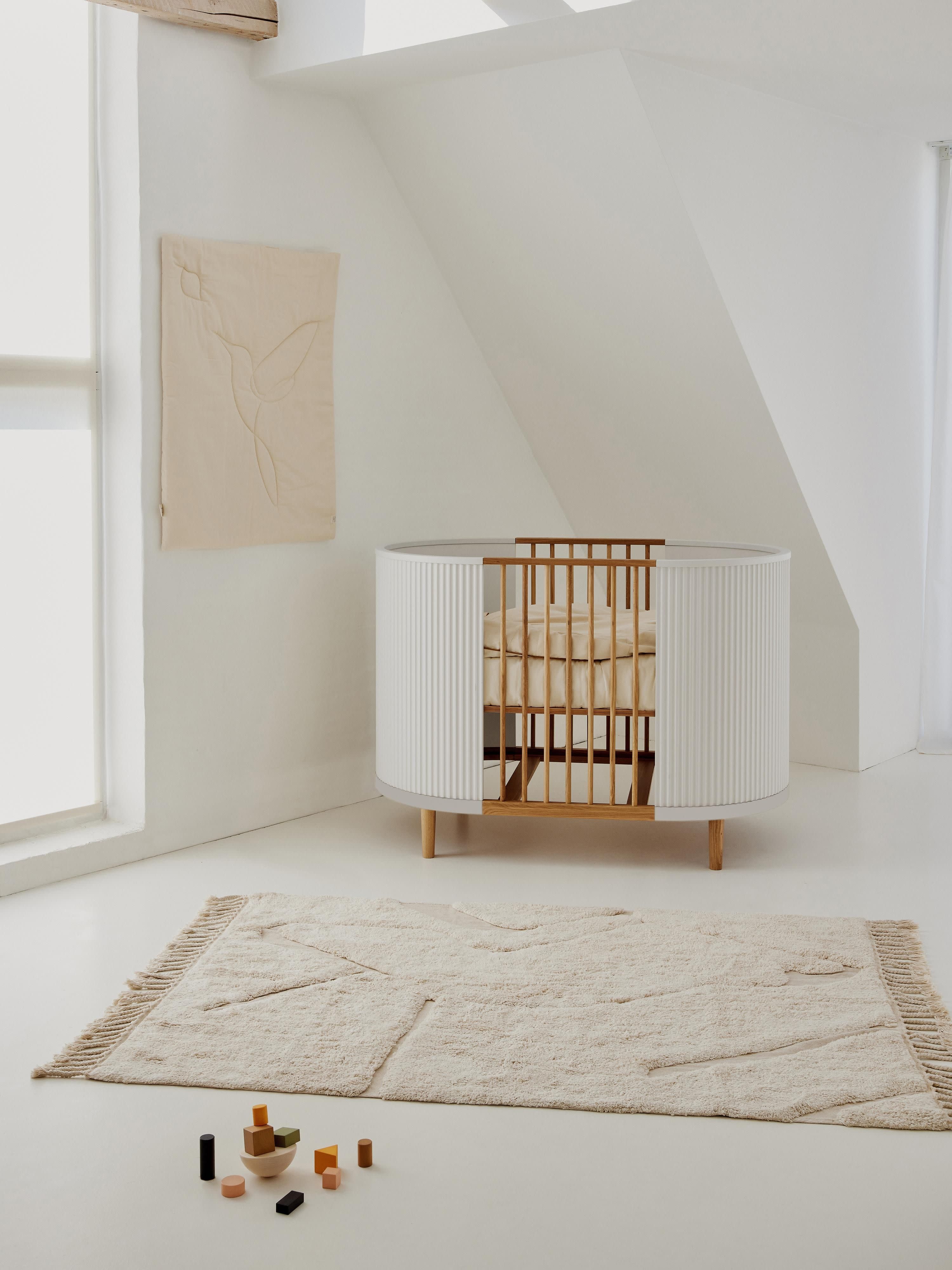 In hoogte verstelbaar babybedje Kai, handgemaakt, 70 x 120 cm