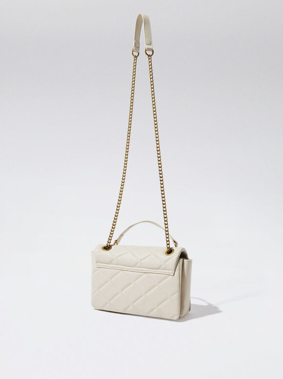 Bolsa acolchoada com corrente - Cru
