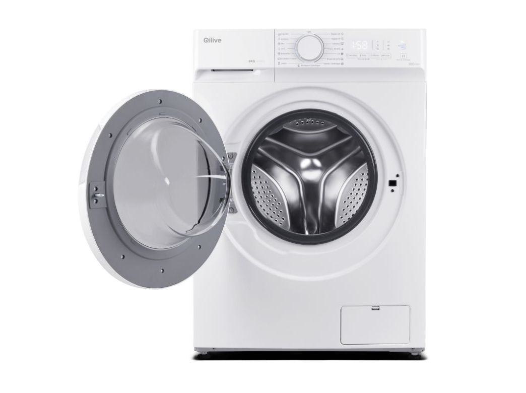MÁQUINA DE LAVAR ROUPA QILIVE Q.6385 - BRANCA A 8KG