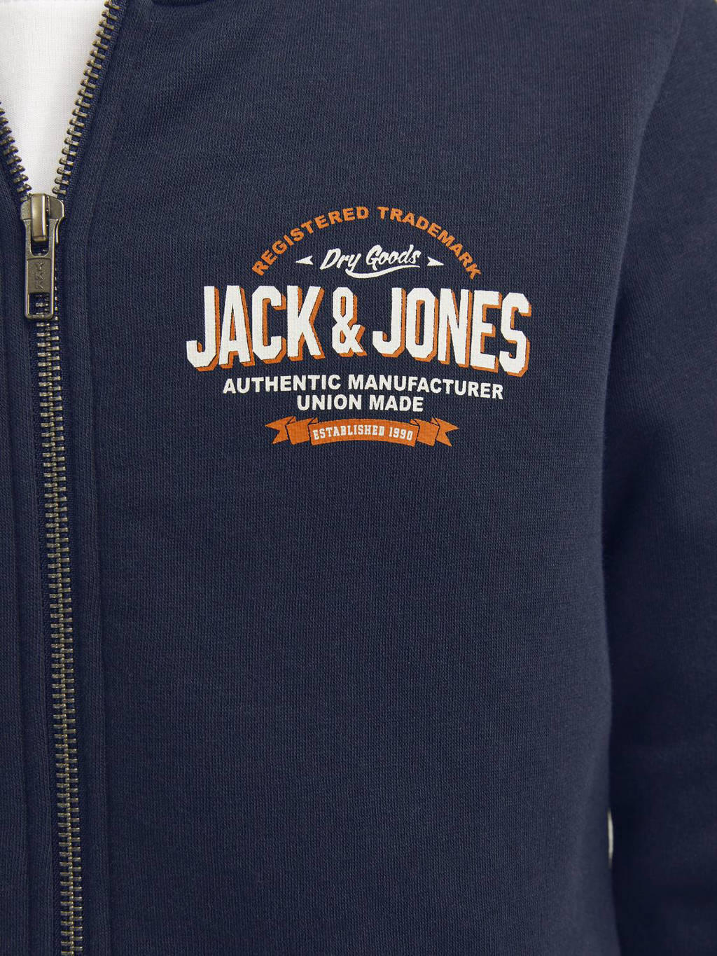 JACK & JONES sweatvest JJELOGO met logo donkerblauw