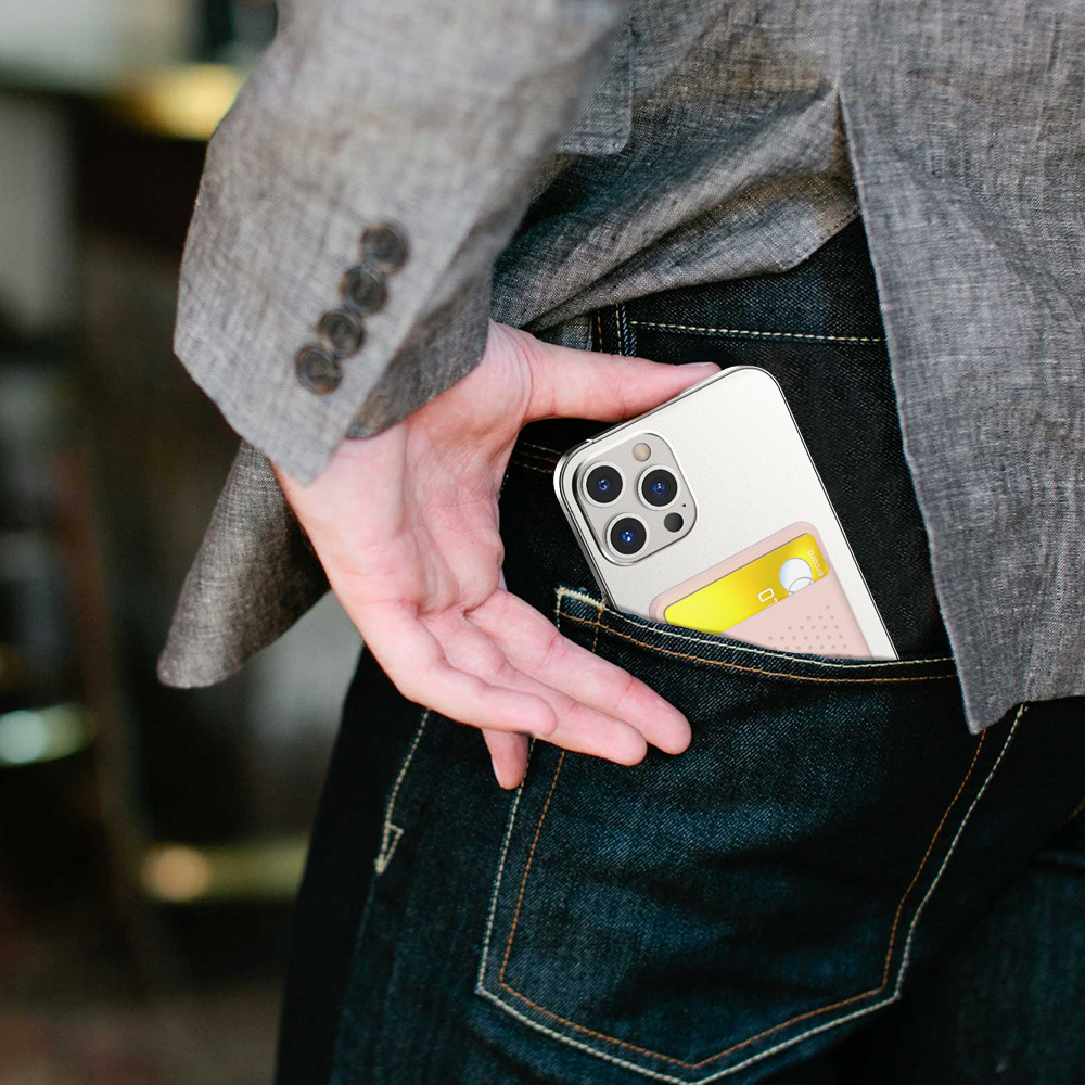 Magnetische MagSafe iPhone Silikon Wallet Kreditkarten Halterung - Rosa
