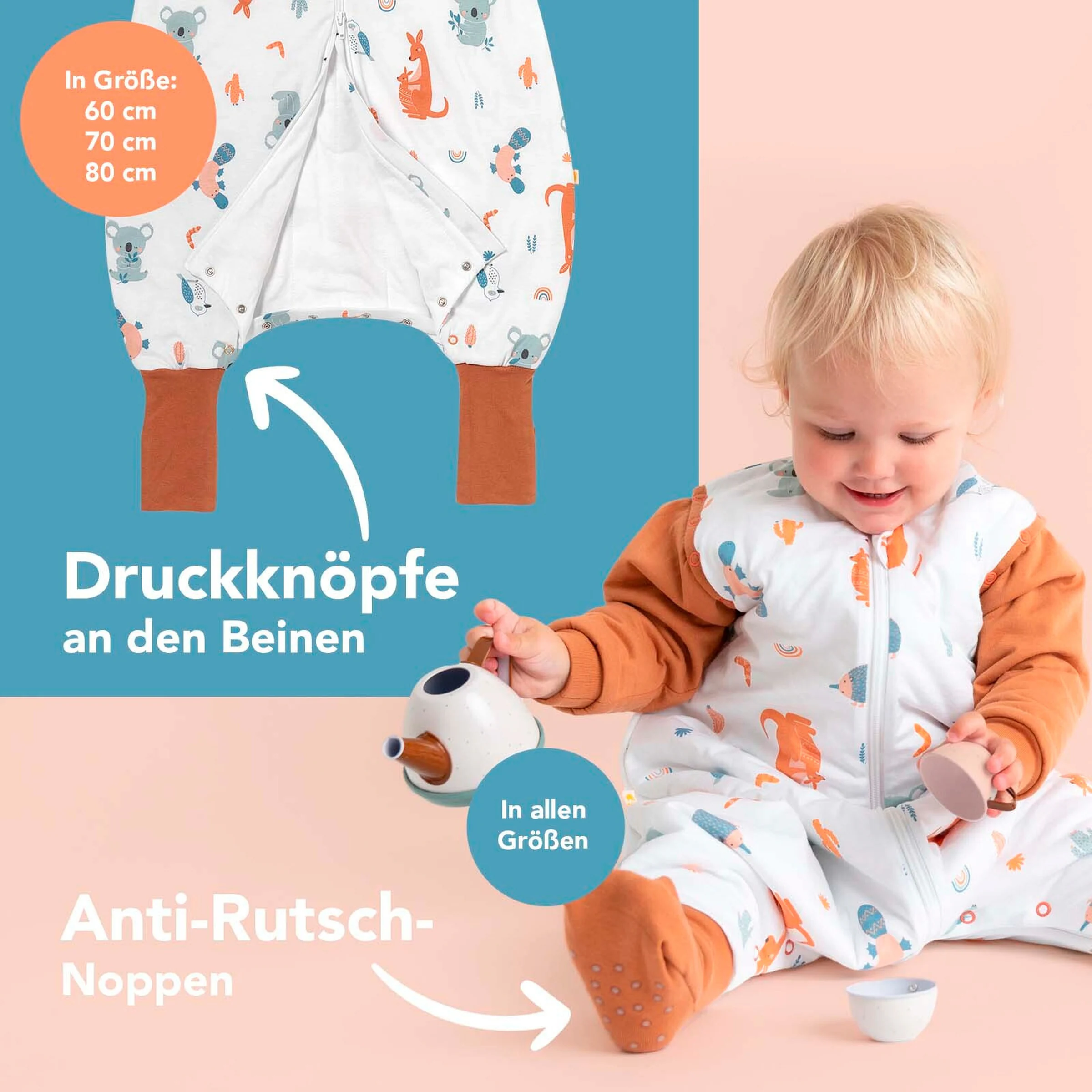 schlummersack Schlafsack mit Füßen 3.5 Tog Känguru