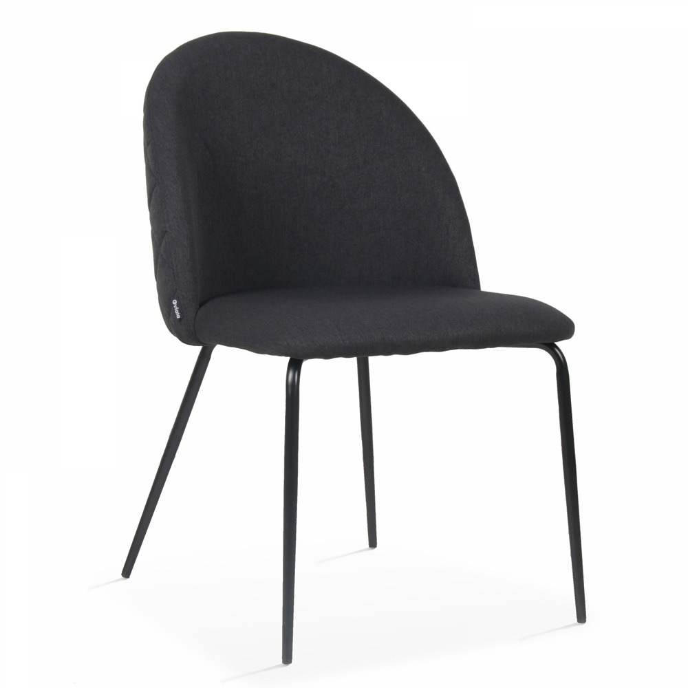 Lot de 4 chaises en tissu noir