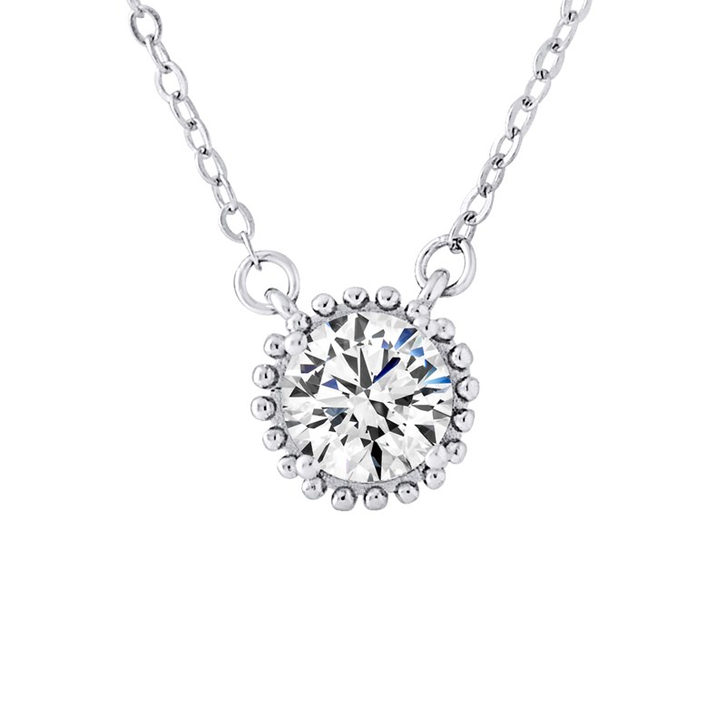 Collier SOLITAIRE - Oxyde de zirconium - Argent 925