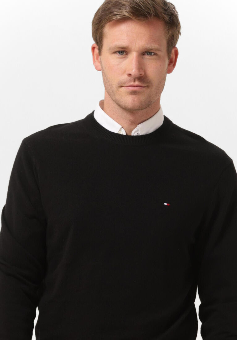 TOMMY HILFIGER zwarte tommy hilfiger trui pima org ctn cashmere crew neck