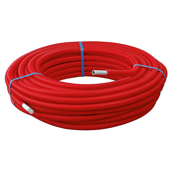Couronne tube Multicouche prégainé rouge Ø16 longueur 25 mètres