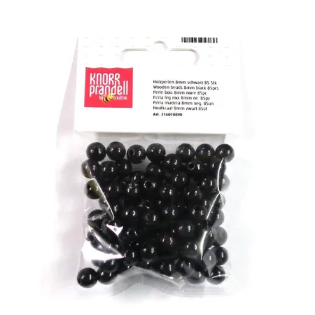 Knorr Prandell Holzperlen, 8mm, schwarz, 85 Stück
