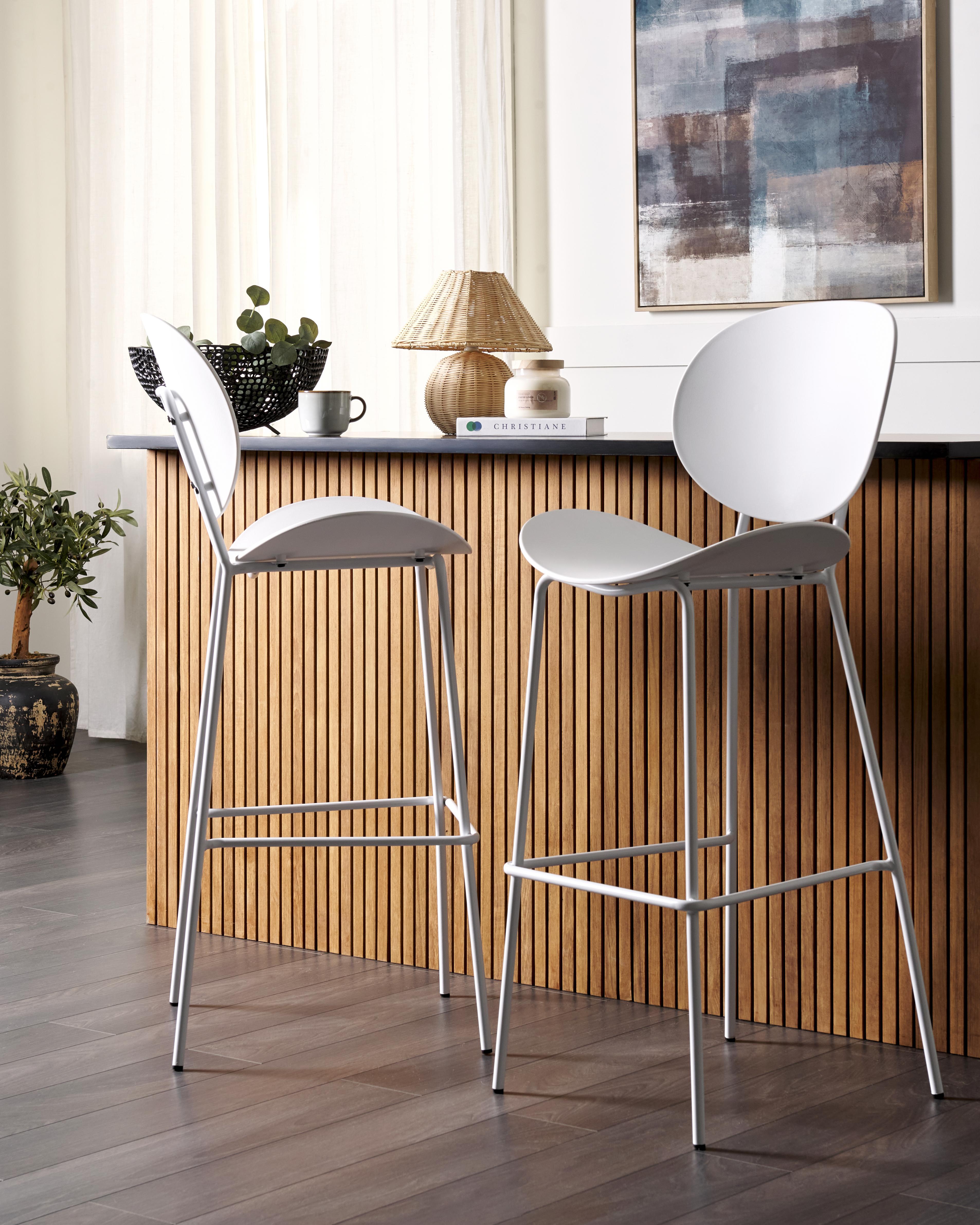 Set van 2 barstoelen SHONTO Wit