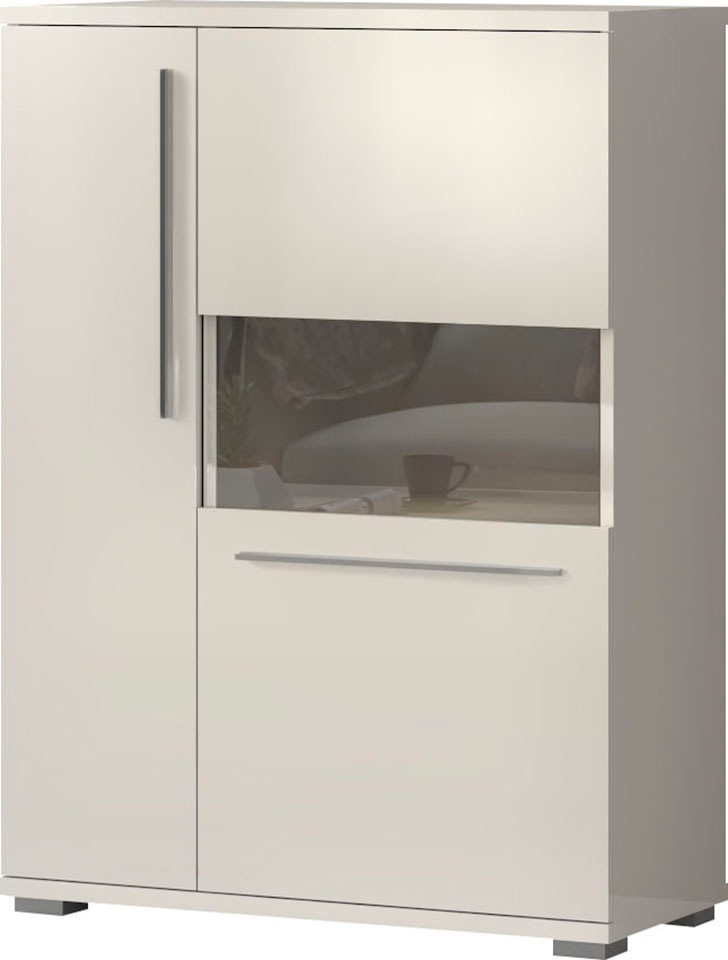 PLACES OF STYLE Highboard »Piano Vitrine« (H/B/T): 123/90/40,2cm,  UV lackiert, Soft-Close Funktion