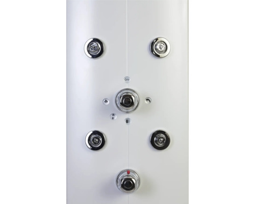 Douchepaneel inclusief thermostaat Schulte DuschMaster met standaardgrepen aluminium/wit D9675 04