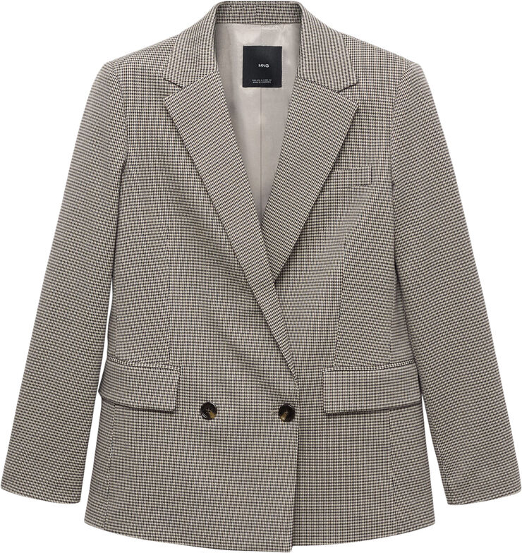 MANGO Double-breasted blazer Brown