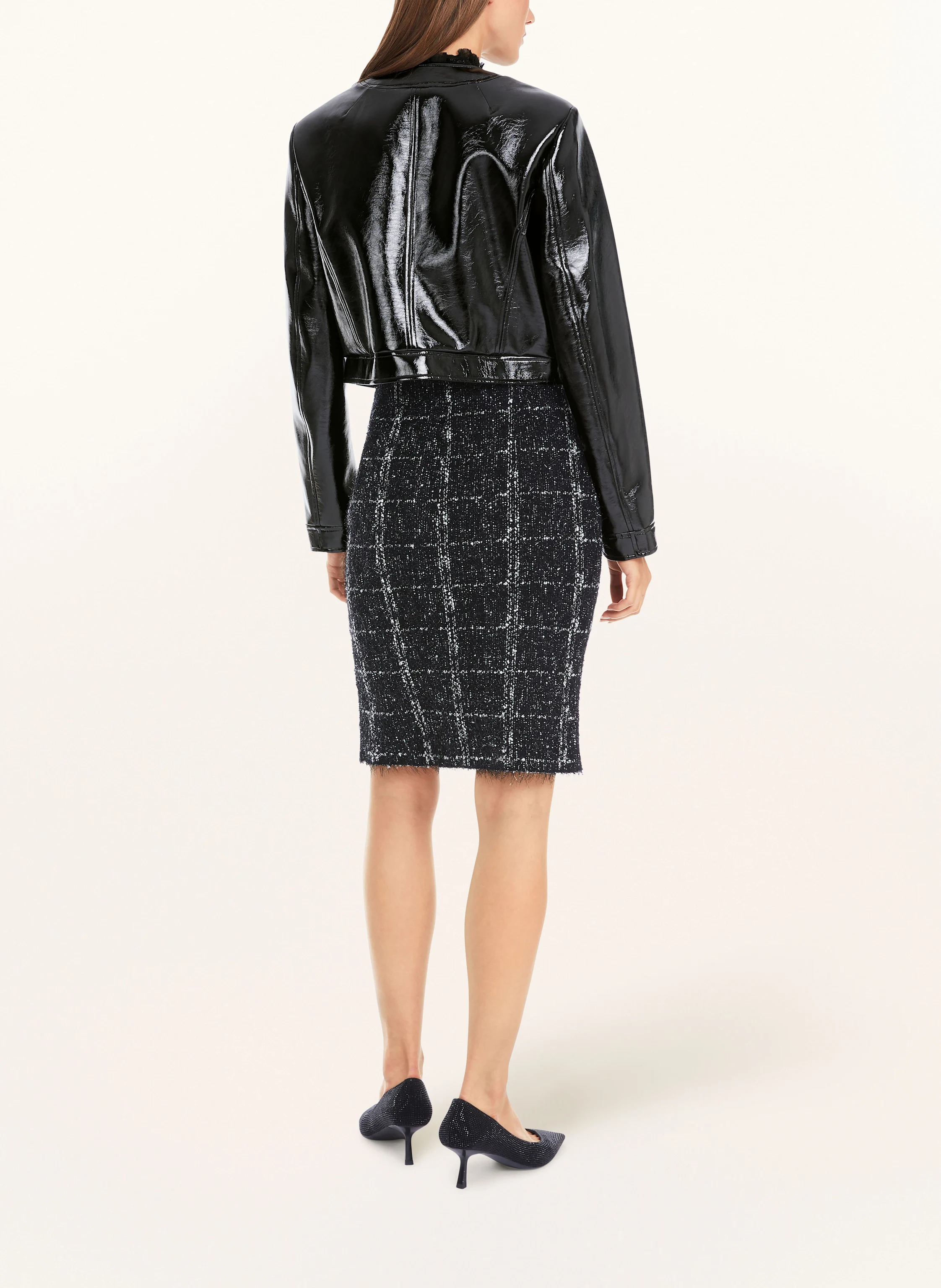 MARC CAIN Cropped-Jacke in Lederoptik