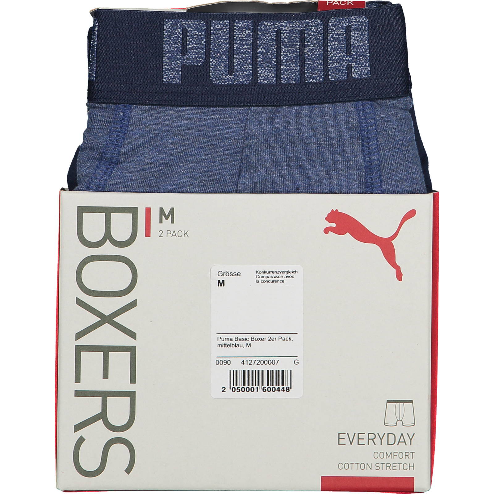 Puma Herren-Boxershorts Basic, 2 Stück XXL, mittelblau