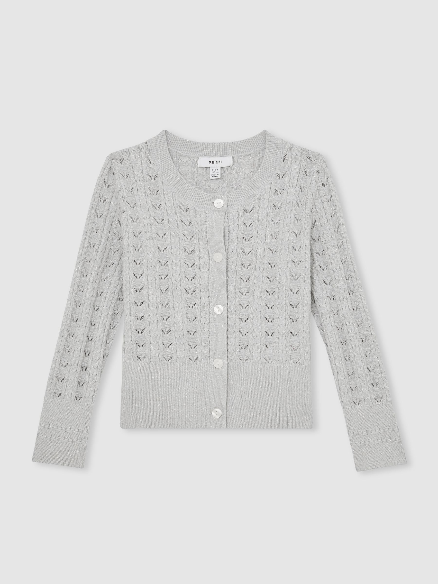 Reiss Fae Cotton And Wool Blend Pointelle Cardigan