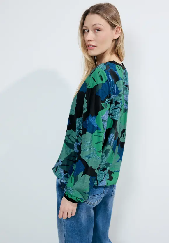 Florales Blusenshirt - strong khaki