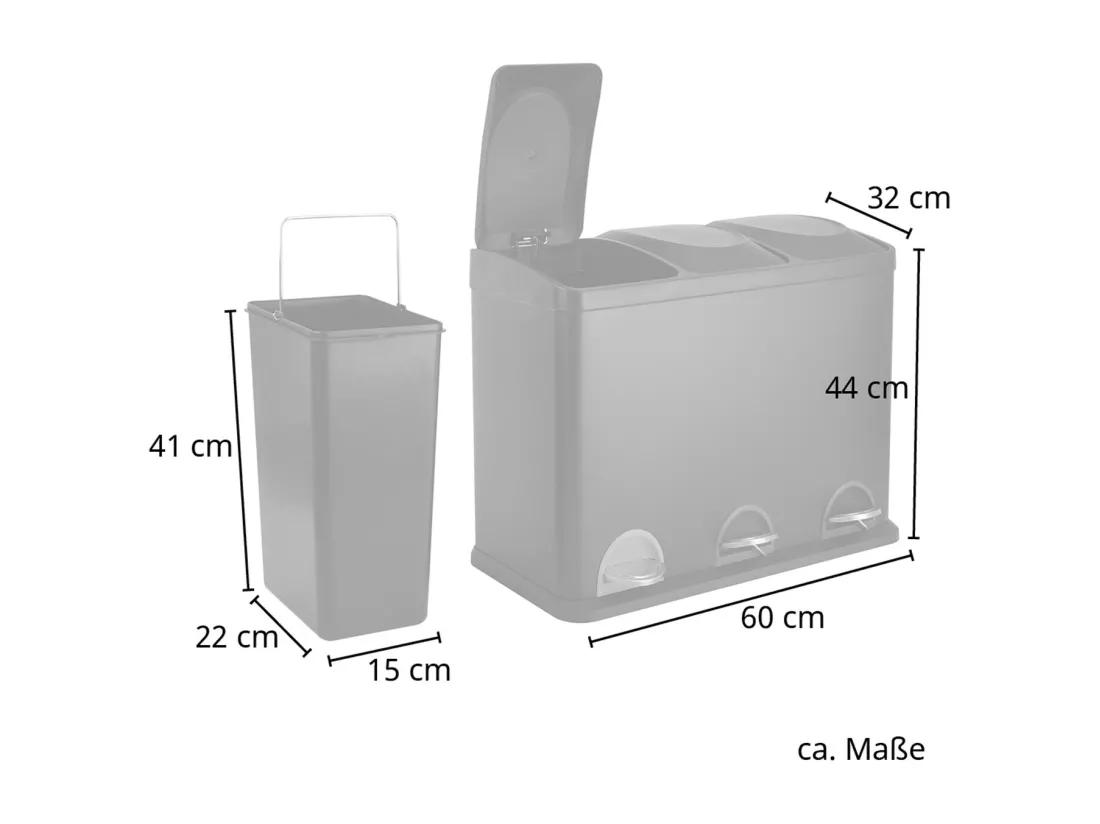 Poubelle de recyclage 45L