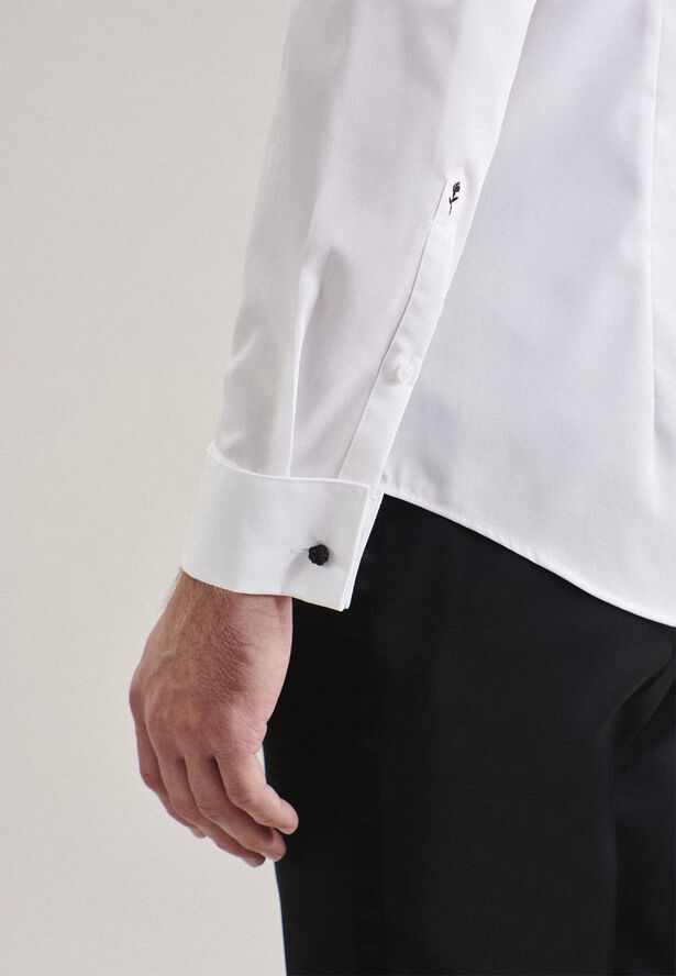 Seidensticker Gala Shirt Slim Long sleeve Wing Collar Uni White