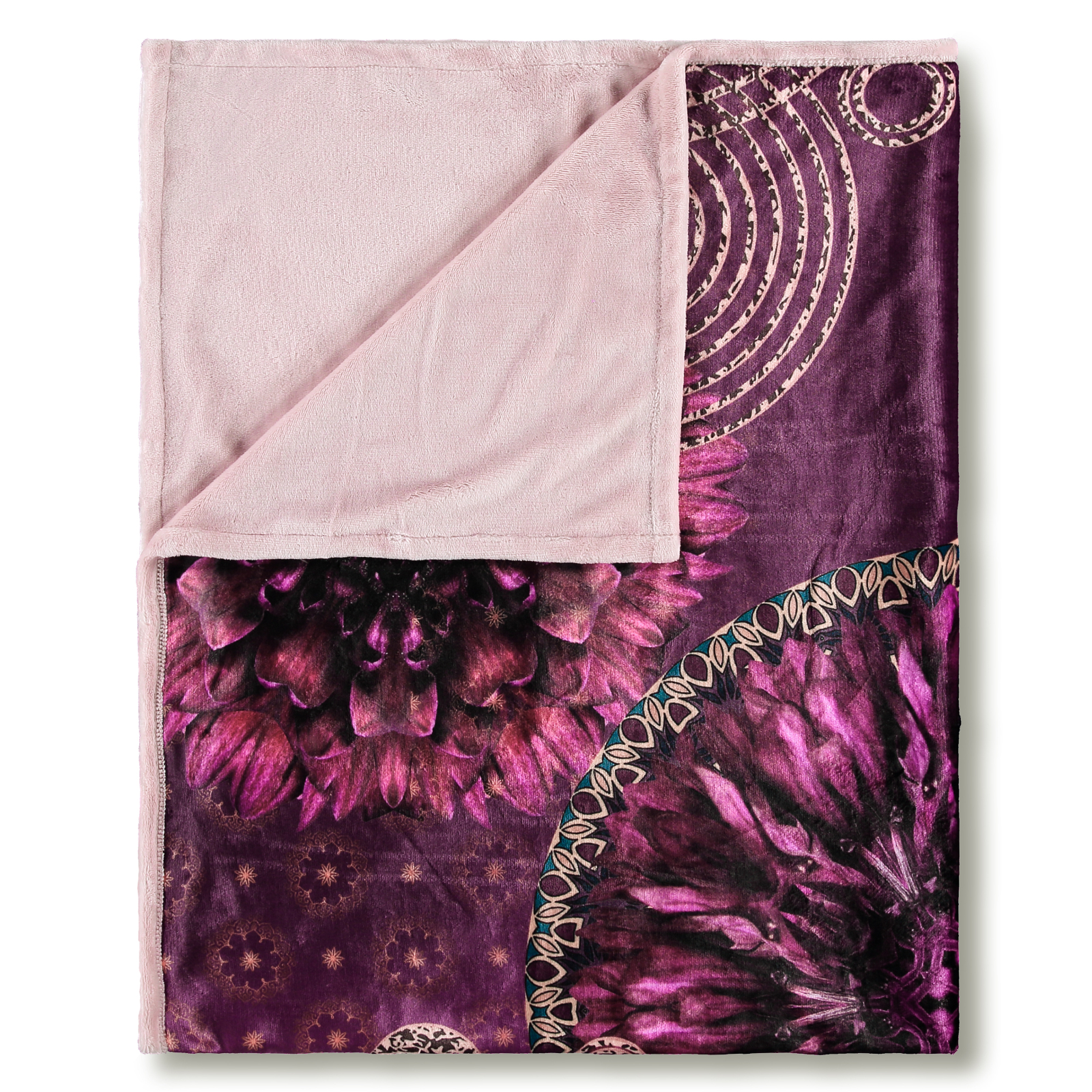 Wendedecke - rosa-lila - Floral - 130x160cm
