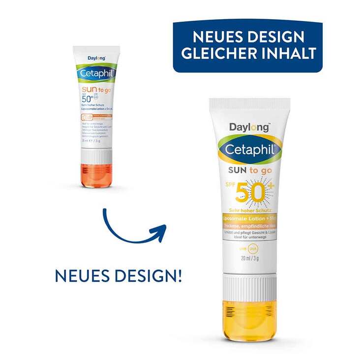 Cetaphil Sun to go liposomale Lotion und Stick SPF 50 +, 20 ml