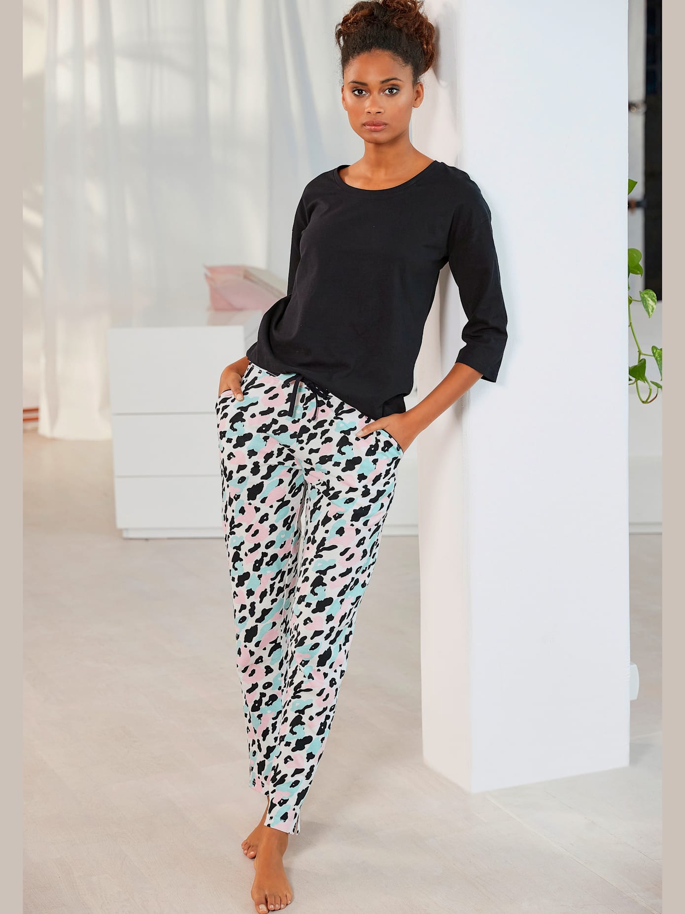 Ensemble de pyjama à imprimé animal, haut à combiner