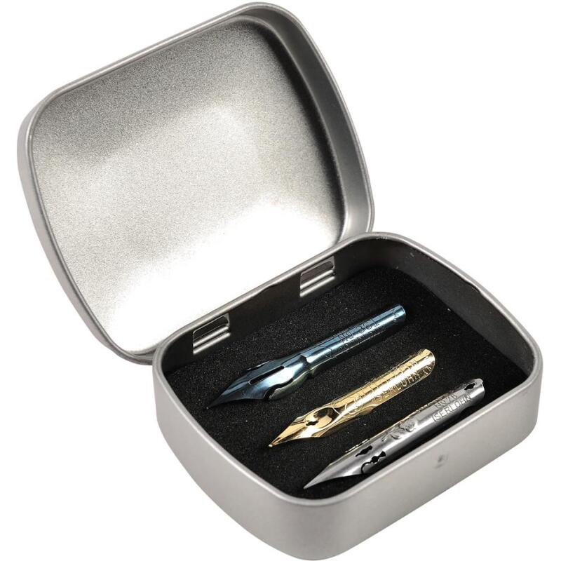 BOITE METAL 6 PLUMES ECRITURE