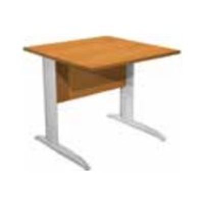 Bureau droit Trend - L80 - Pieds métal en L - plateau blanc - pied métal anthracite