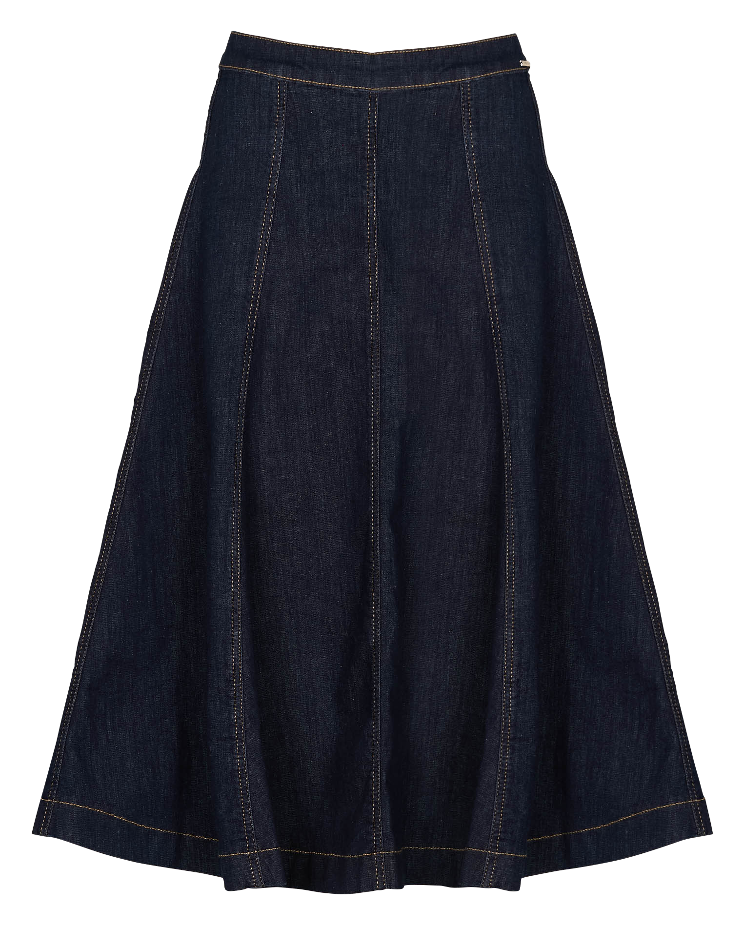 Jupe évasée denim en coton mélangé | Bleu