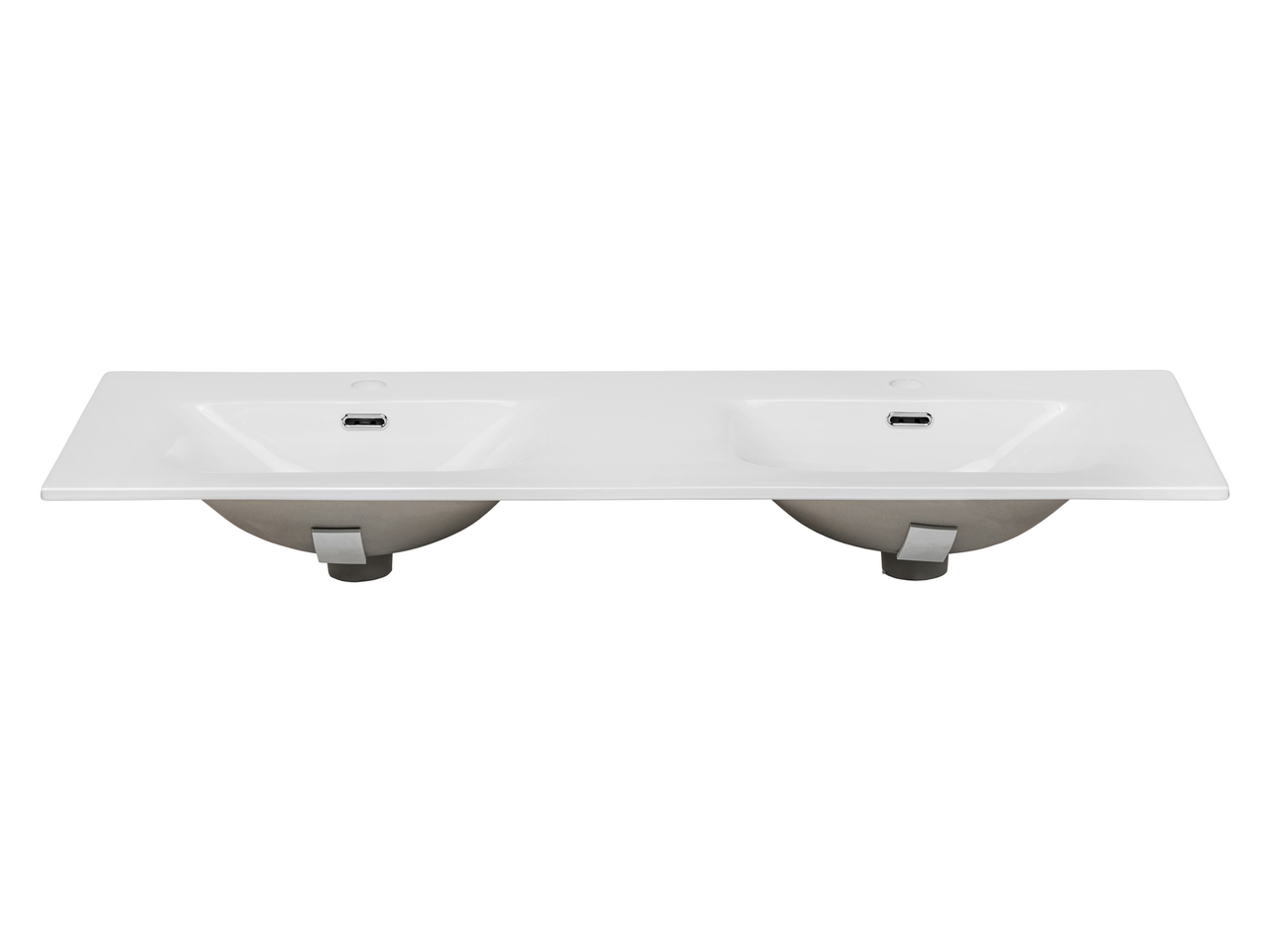Comad Sky keramische dubbele wastafel 120cm wit glans