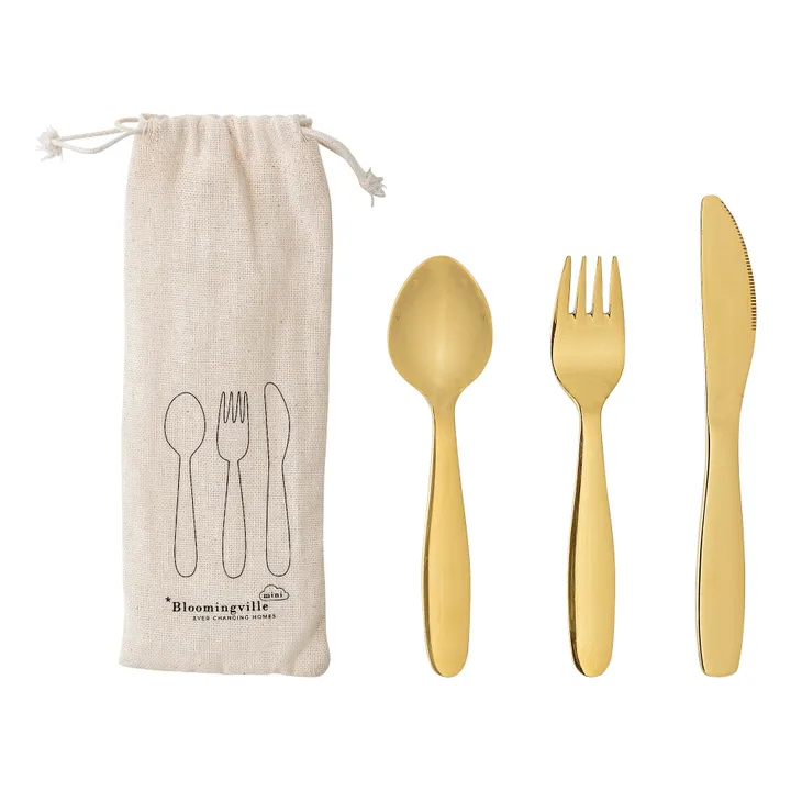 Bloomingville Mini Couverts en acier | Or