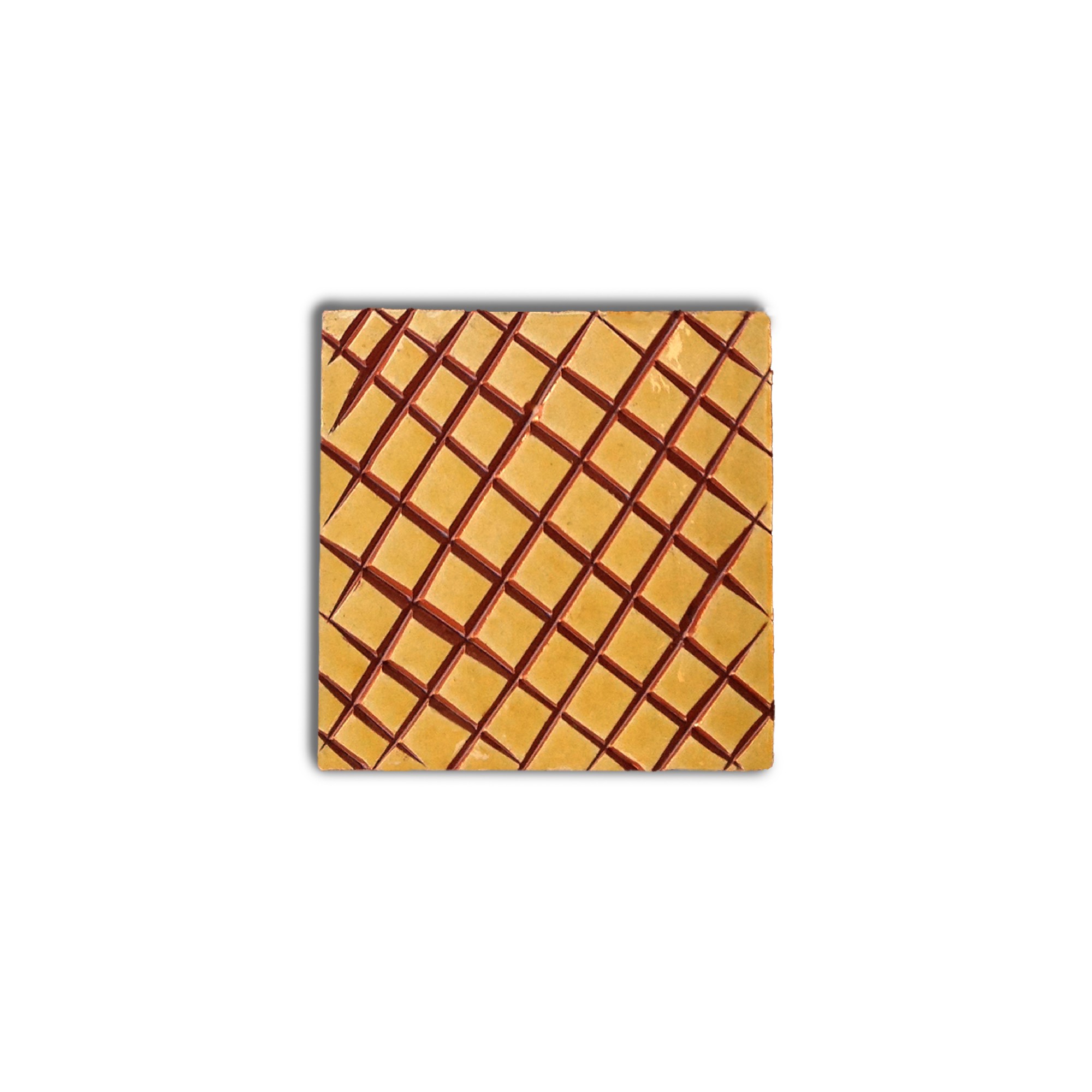 Kachel 'Grille jaune', gelb, T 10 cm, B 10 cm, H 1 cm von fischer's lagerhaus