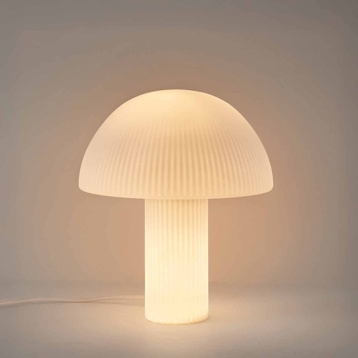 LA REDOUTE INTERIEURS<br>Mini candeeiro cogumelo, vidro opalino listrado, Loulou