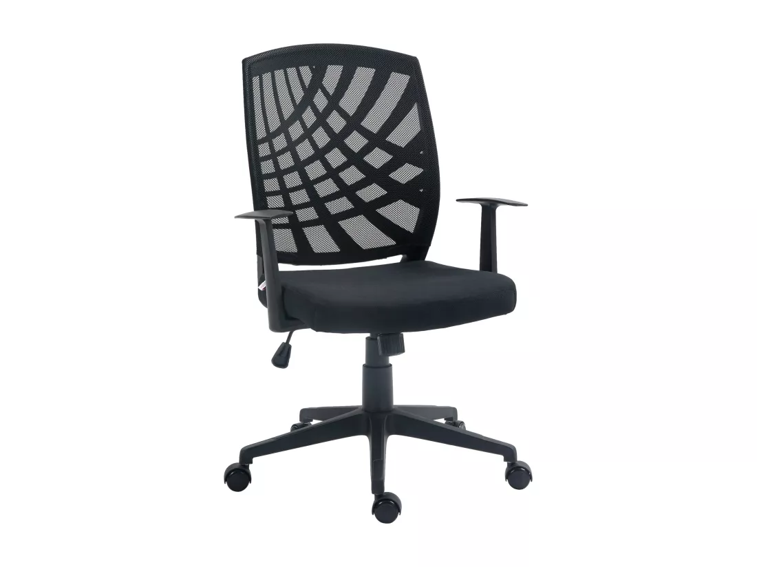 Chaise de bureau design ergonomique réglable accoudoirs maille noir