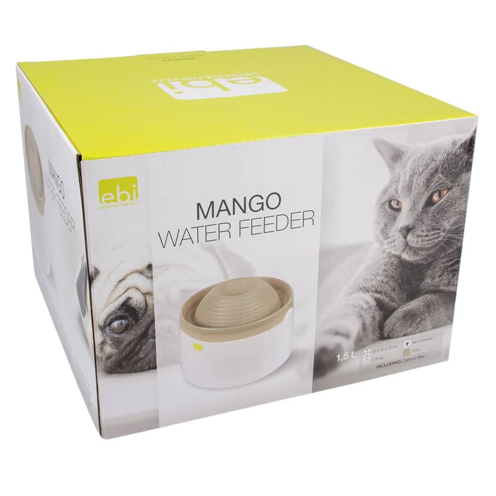 Bol à eau pour animaux de compagnie mango 1,5 l moka