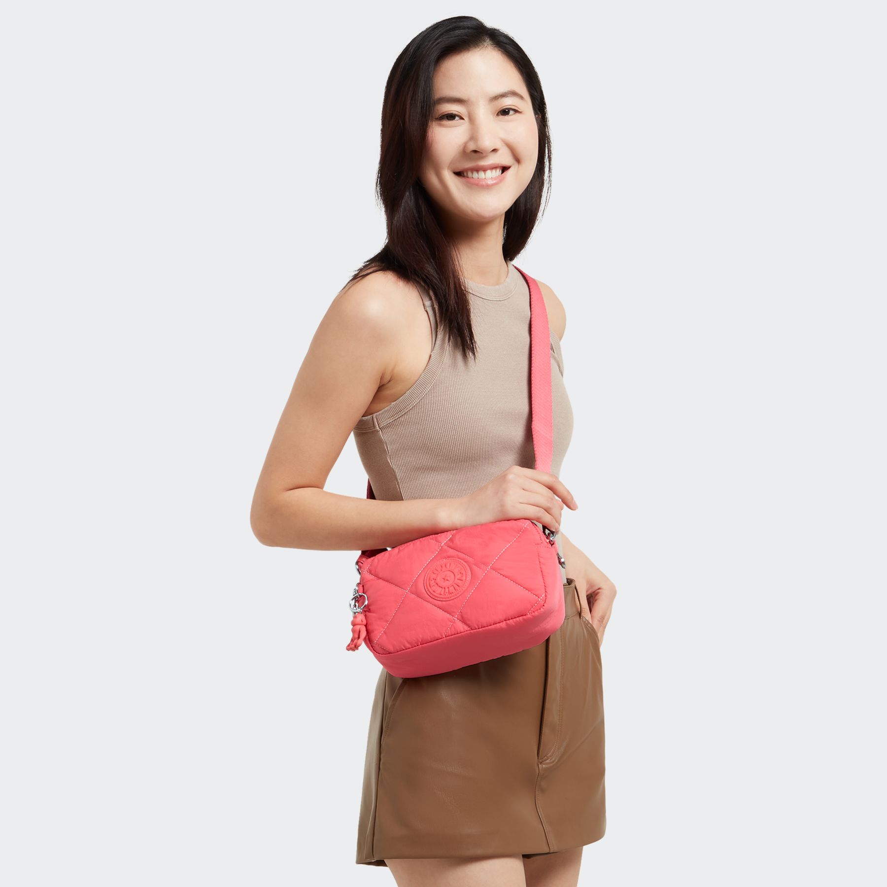 MILDA Petit Sac Bandoulière Style Caméra - Cosmic Pink Quilt