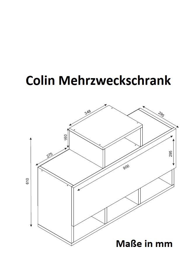 Mehrzweckschrank Küchenschrank Colin Weiß