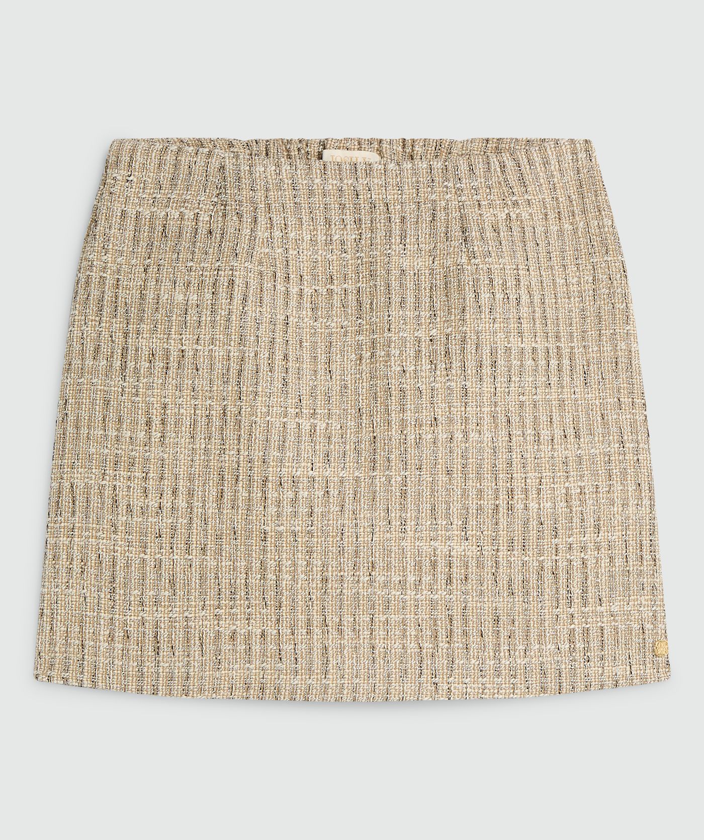 JV-ETTA high waisted rok met lurex - light ecru
