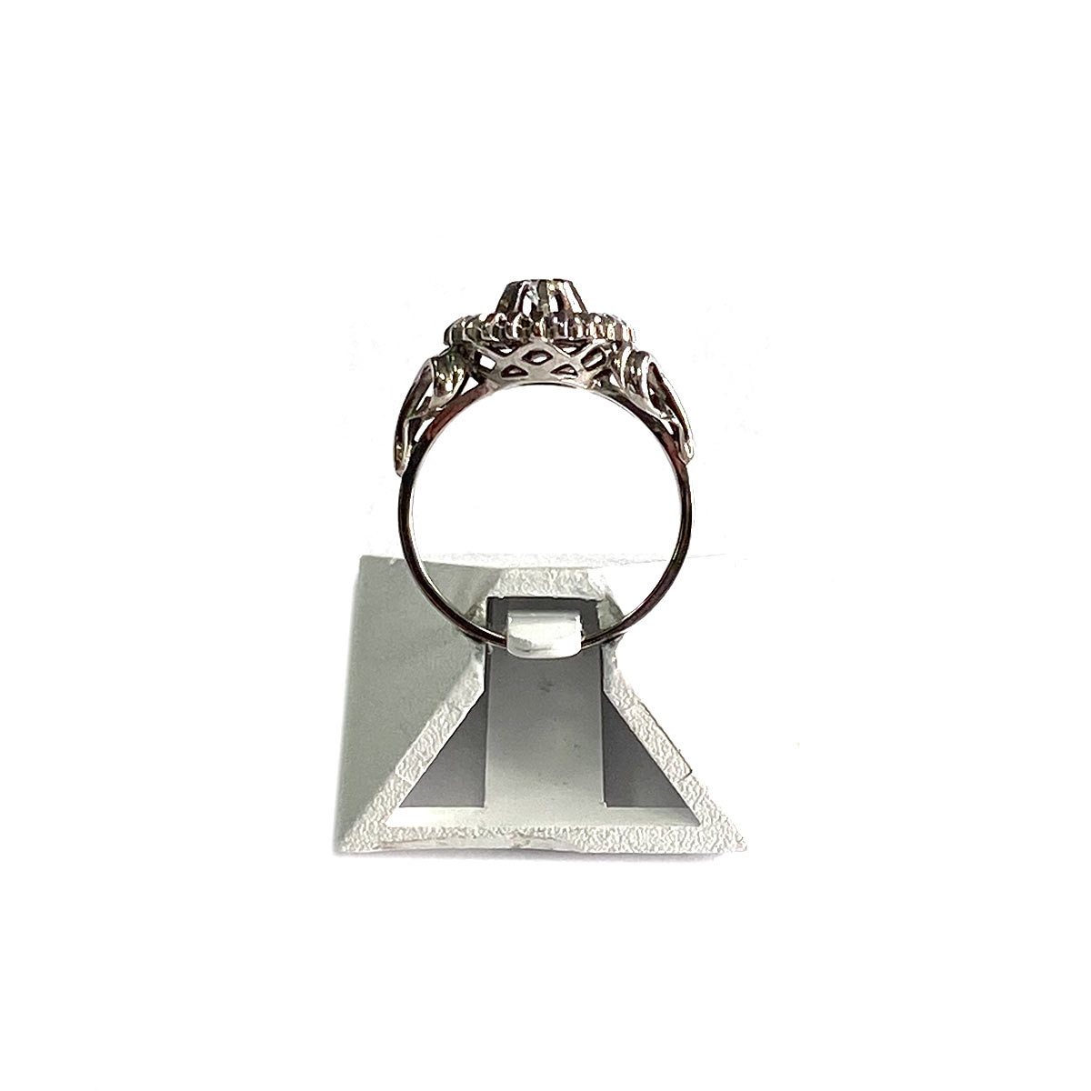 Bague d'occasion or 750 blanc diamant