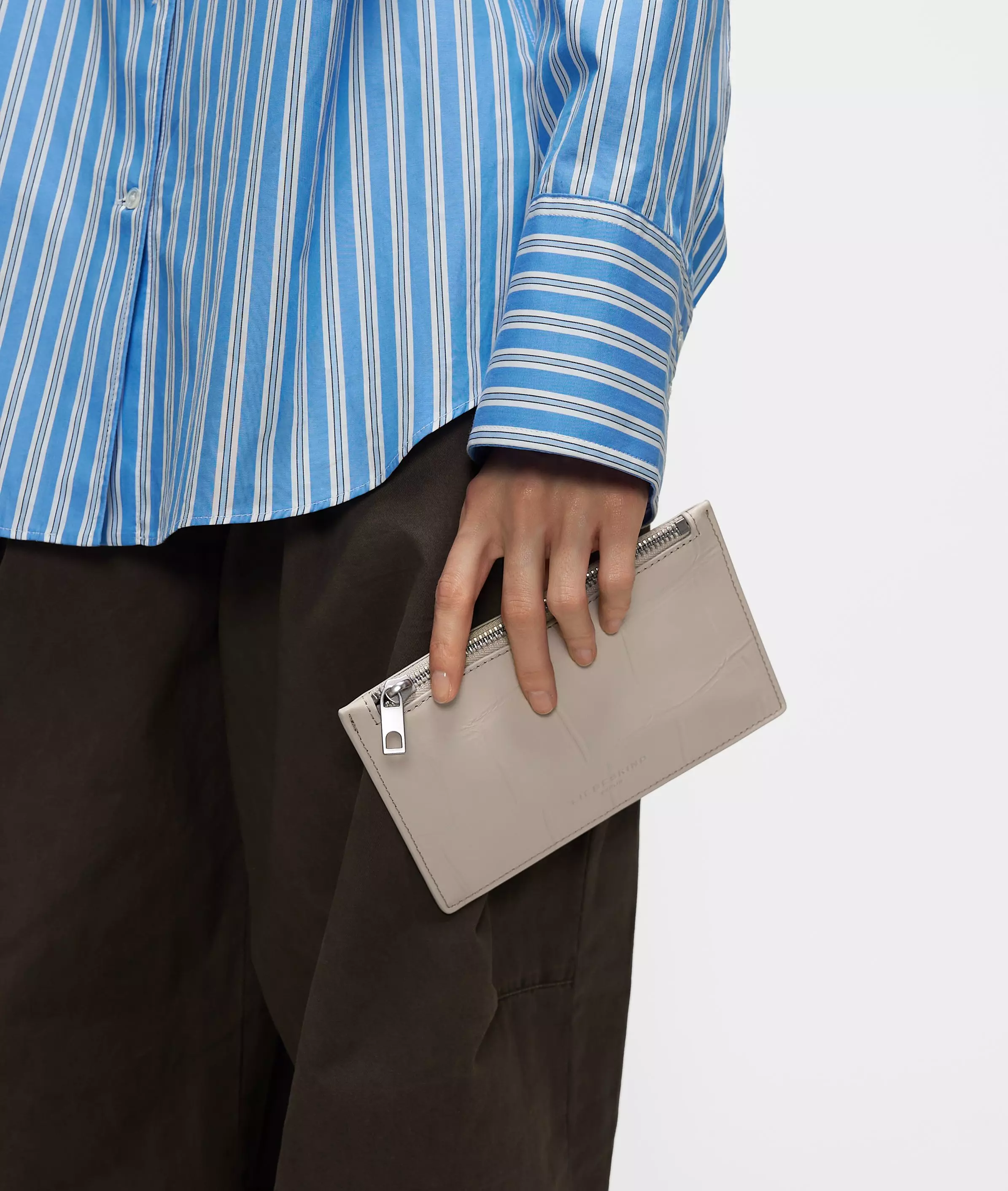 Croc Kiwi Pouch Leather pouch with crocodile embossing