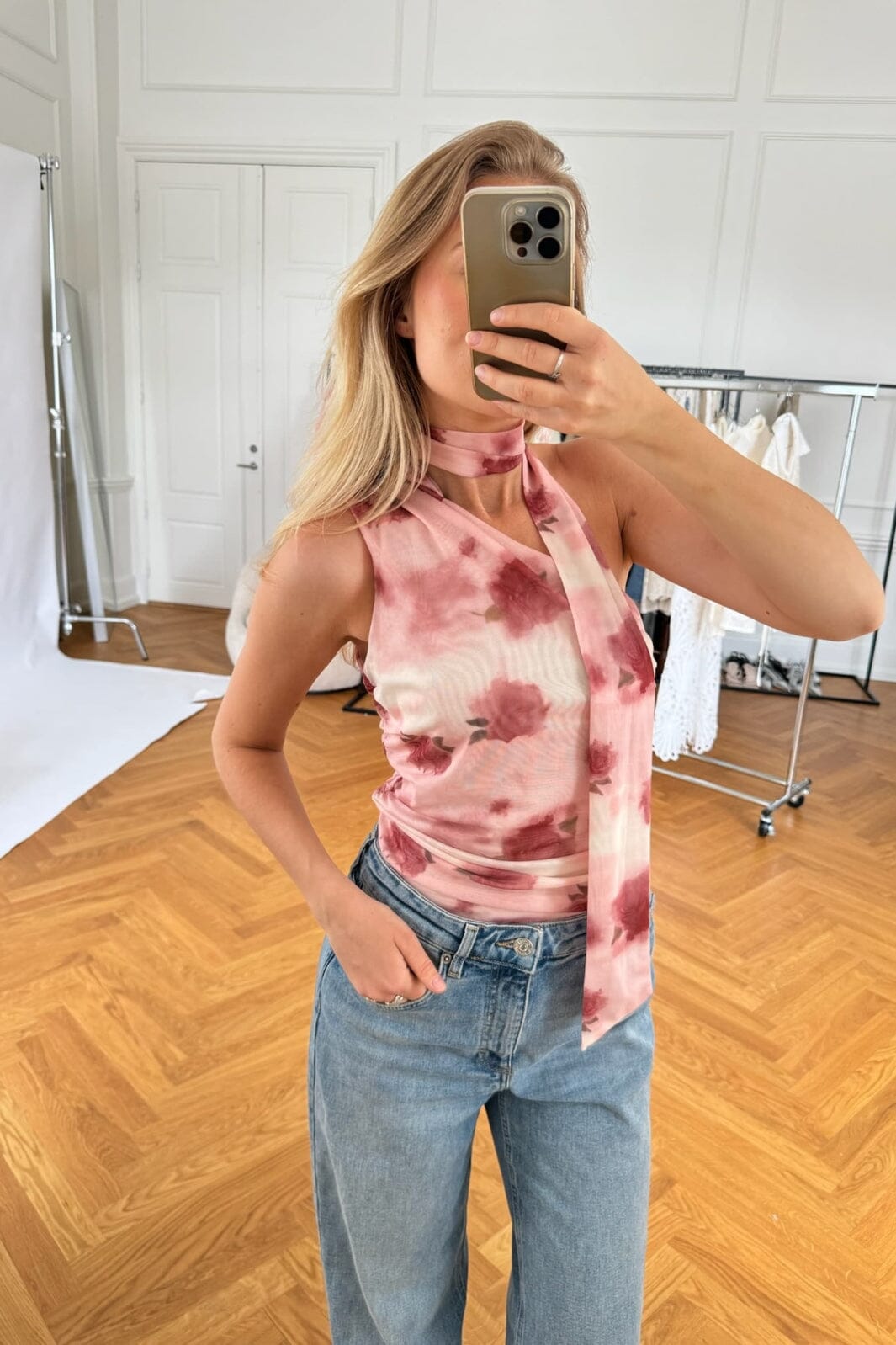 BYIC Ellieic Mesh Top rp rose print