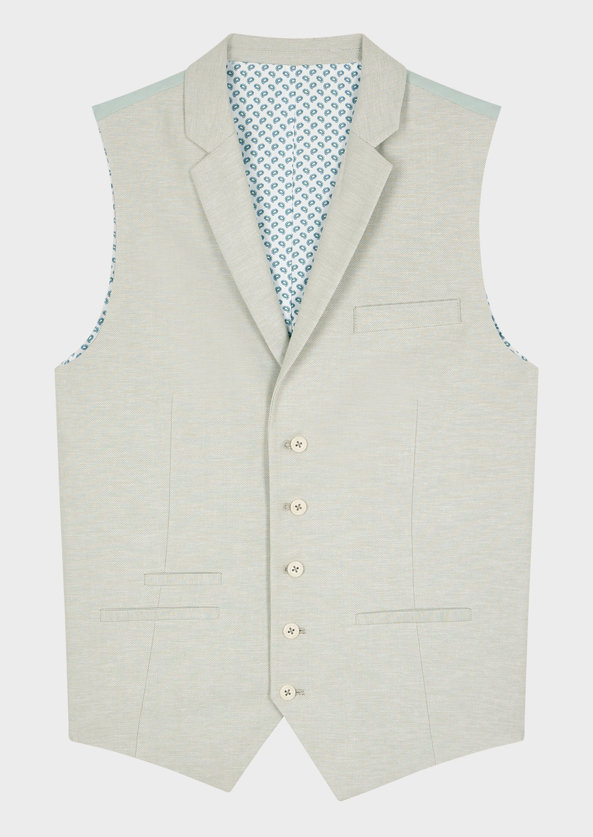Gilet casual en coton et lin unis vert d'eau