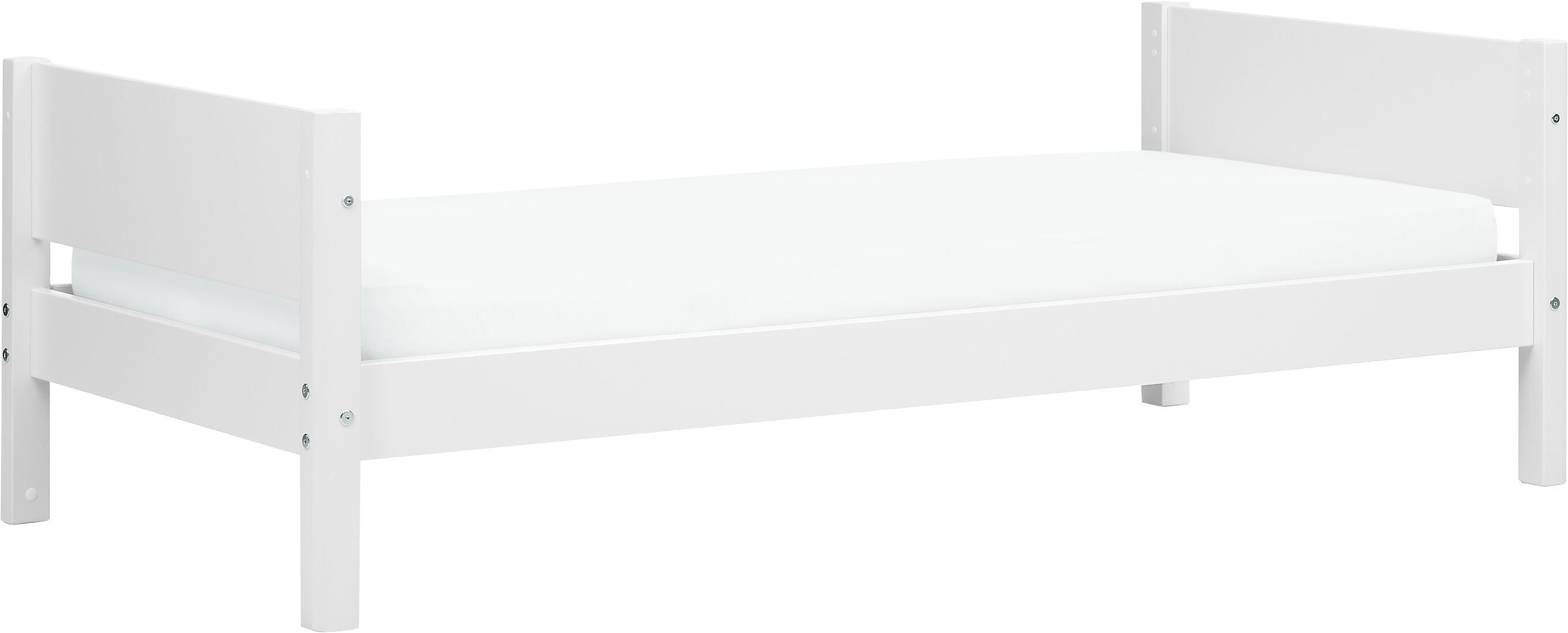 Flexa WHITE Einzelbett - Weiss / B: 100.0 cm x T: 210.0 cm x H: 67.0 cm