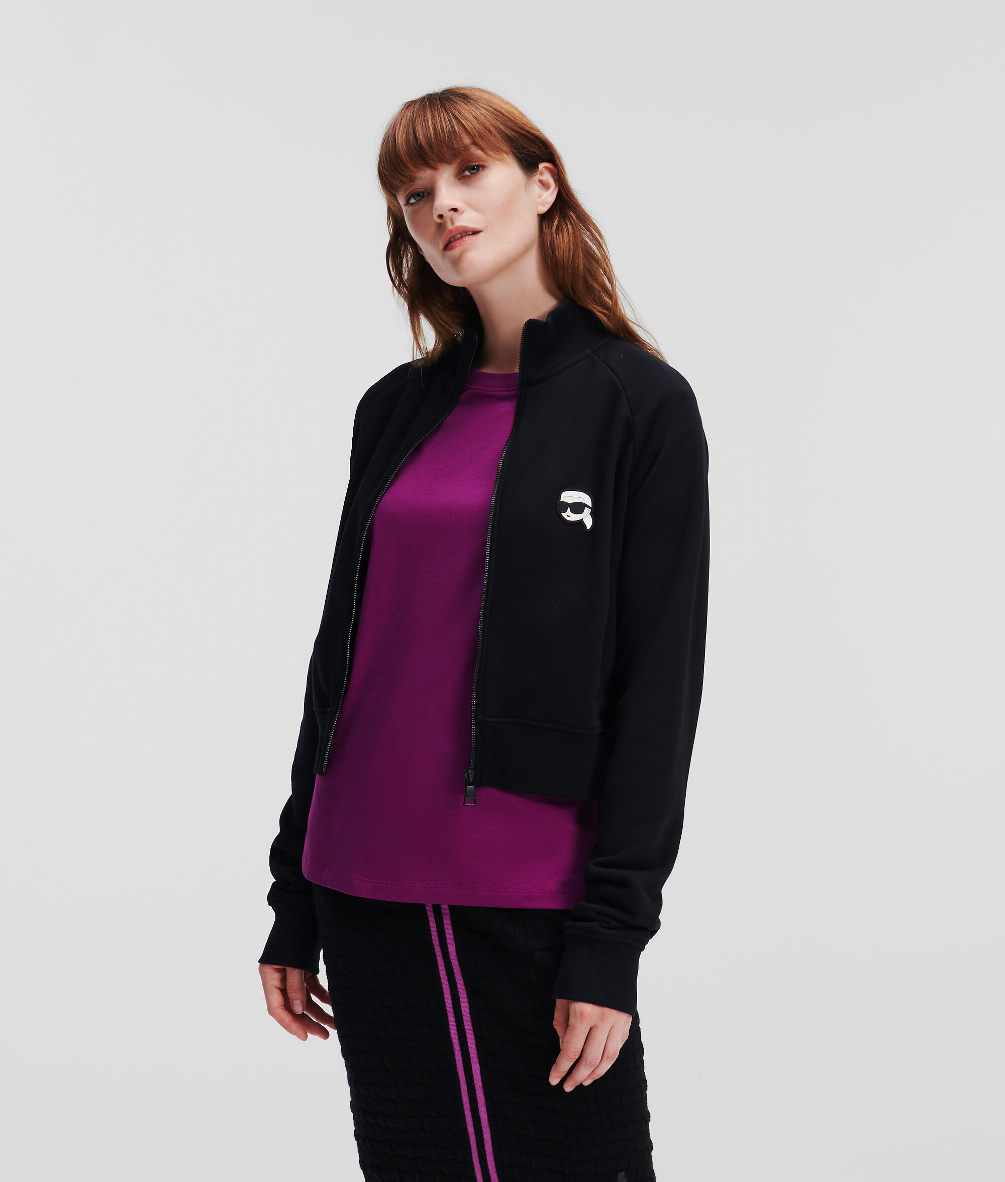 SWEAT-SHIRT ZIPPÉ AVEC EMPIÈCEMENT K/IKONIK KARL